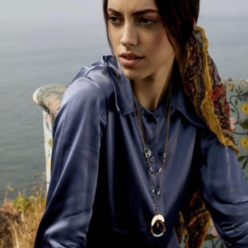 Myra Brand Tangible Long Layered Multi Strand Gold Star Necklace